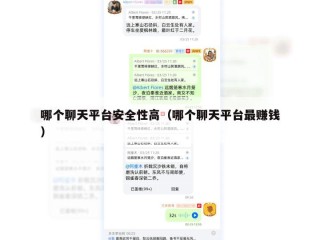 哪个聊天平台安全性高（哪个聊天平台最赚钱）