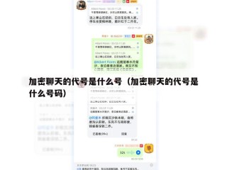 加密聊天的代号是什么号（加密聊天的代号是什么号码）