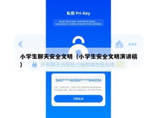 小学生聊天安全文明（小学生安全文明演讲稿）