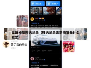 无痕修复聊天记录（聊天记录无需修复是什么意思）
