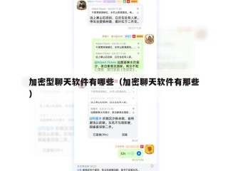 加密型聊天软件有哪些（加密聊天软件有那些）