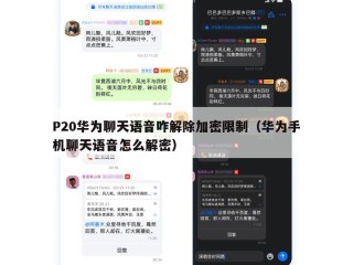P20华为聊天语音咋解除加密限制（华为手机聊天语音怎么解密）