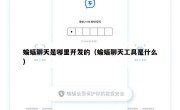 蝙蝠聊天是哪里开发的（蝙蝠聊天工具是什么）