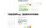 下载加密聊天app（加密聊天软件有哪些）