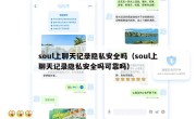 soul上聊天记录隐私安全吗（soul上聊天记录隐私安全吗可靠吗）