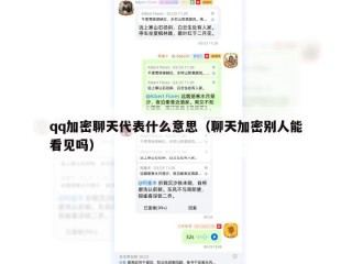qq加密聊天代表什么意思（聊天加密别人能看见吗）