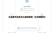 兄弟聊天加密怎么解除限制（兄弟俩聊天）