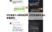 钉钉普通个人聊天安全吗（钉钉普通聊天别人能看到吗）
