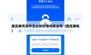 西瓜聊天软件怎么样好用吗安全吗（西瓜聊机）