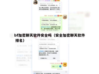 bf加密聊天软件安全吗（安全加密聊天软件 排名）