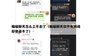 蝙蝠聊天怎么上不去了（蝙蝠聊天软件有网络却登录不了）
