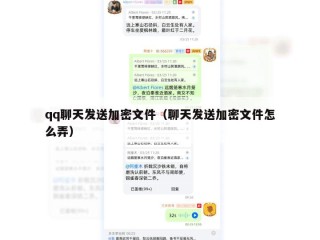 qq聊天发送加密文件（聊天发送加密文件怎么弄）