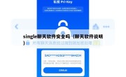 single聊天软件安全吗（聊天软件说明）