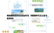 蝙蝠聊天软件无法加好友（蝙蝠聊天怎么连不起网络）