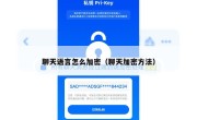 聊天语言怎么加密（聊天加密方法）