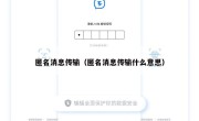 匿名消息传输（匿名消息传输什么意思）