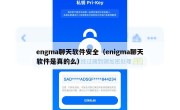 engma聊天软件安全（enigma聊天软件是真的么）
