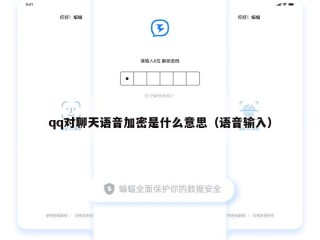 qq对聊天语音加密是什么意思（语音输入）