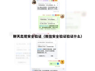 聊天出现安全验证（微信安全验证验证什么）