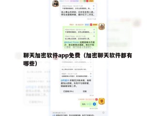 聊天加密软件app免费（加密聊天软件都有哪些）