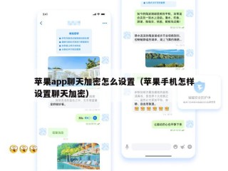 苹果app聊天加密怎么设置（苹果手机怎样设置聊天加密）