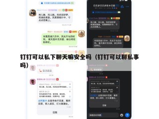 钉钉可以私下聊天嘛安全吗（钉钉可以聊私事吗）