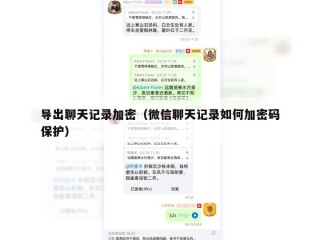 导出聊天记录加密（微信聊天记录如何加密码保护）