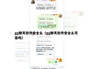 gg聊天软件安全么（gg聊天软件安全么可靠吗）