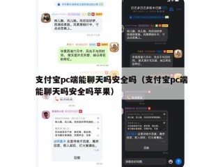 支付宝pc端能聊天吗安全吗（支付宝pc端能聊天吗安全吗苹果）