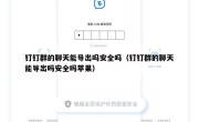 钉钉群的聊天能导出吗安全吗（钉钉群的聊天能导出吗安全吗苹果）