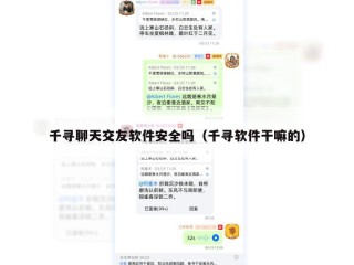 千寻聊天交友软件安全吗（千寻软件干嘛的）