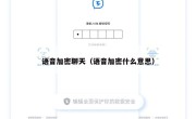 语音加密聊天（语音加密什么意思）