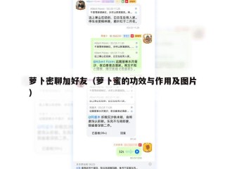 萝卜密聊加好友（萝卜蜜的功效与作用及图片）