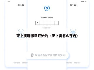 萝卜密聊哪里开始的（萝卜密怎么开启）