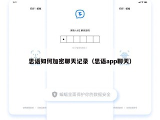 思语如何加密聊天记录（思语app聊天）