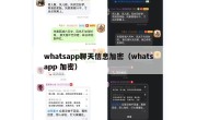 whatsapp聊天信息加密（whatsapp 加密）