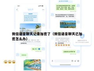 微信语音聊天记录加密了（微信语音聊天已加密怎么办）