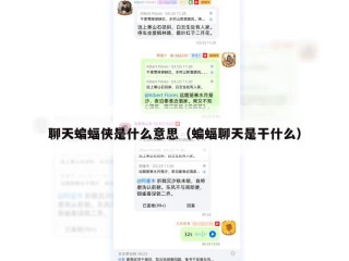 聊天蝙蝠侠是什么意思（蝙蝠聊天是干什么）