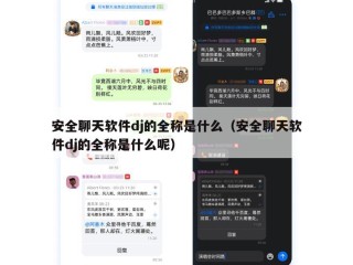 安全聊天软件dj的全称是什么（安全聊天软件dj的全称是什么呢）