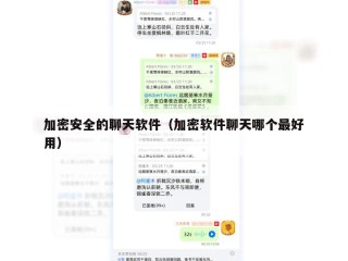 加密安全的聊天软件（加密软件聊天哪个最好用）