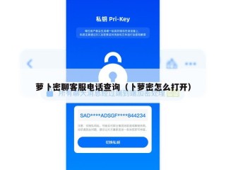 萝卜密聊客服电话查询（卜萝密怎么打开）