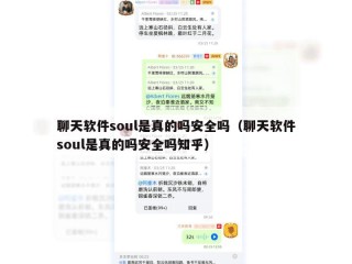 聊天软件soul是真的吗安全吗（聊天软件soul是真的吗安全吗知乎）