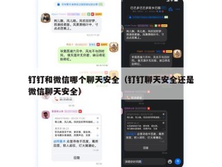 钉钉和微信哪个聊天安全（钉钉聊天安全还是微信聊天安全）