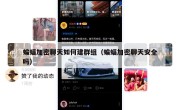 蝙蝠加密聊天如何建群组（蝙蝠加密聊天安全吗）