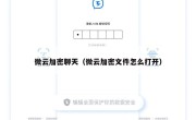 微云加密聊天（微云加密文件怎么打开）