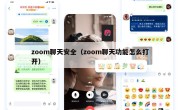 zoom聊天安全（zoom聊天功能怎么打开）