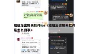 蝙蝠加密聊天软件ios（蝙蝠加密聊天软件是怎么回事）