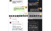 隐私安全国际聊天软件（隐私聊天平台）