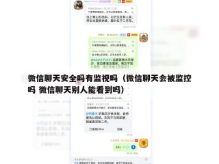 微信聊天安全吗有监视吗（微信聊天会被监控吗 微信聊天别人能看到吗）