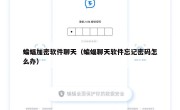 蝙蝠加密软件聊天（蝙蝠聊天软件忘记密码怎么办）
